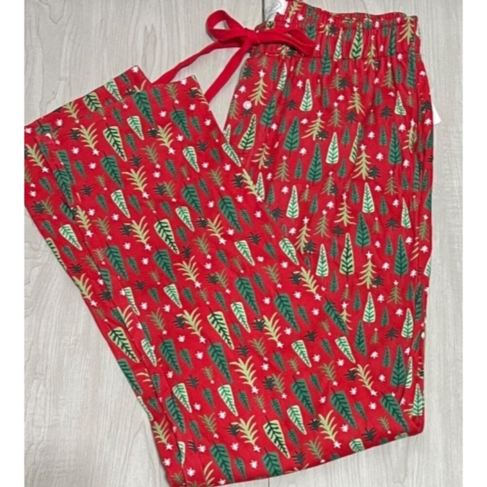 Mud Pie Christmas tree pajamas pants NWT Mens Medium red green pants PJs